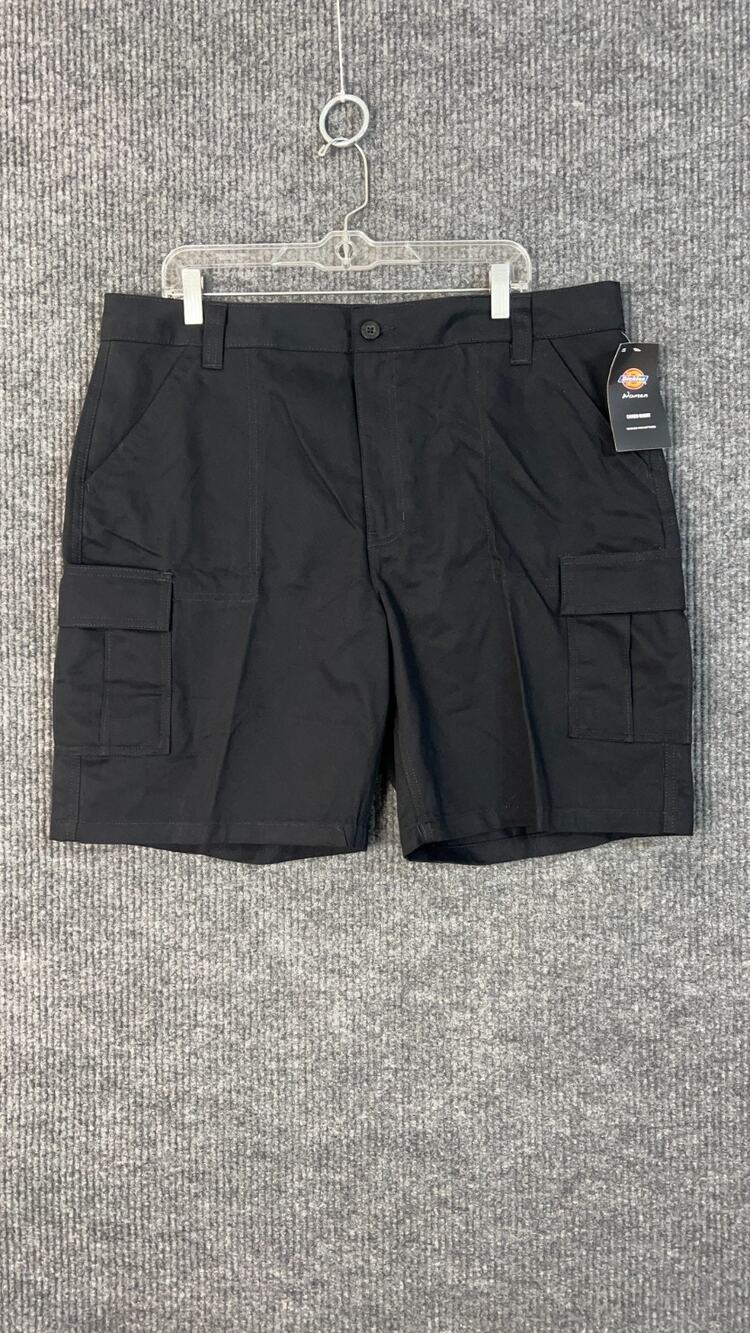 Dickies Womens Cargo Shorts 16 Black Canvas Work Wear High Rise Casual Cotton